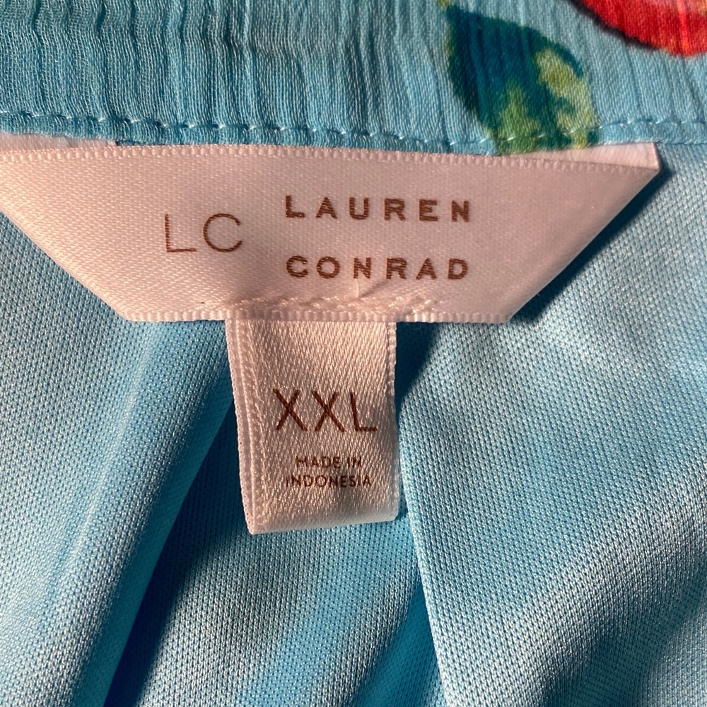 LC Lauren Conrad Floral Blouse - Blue and Orange - Picture 4 of 4